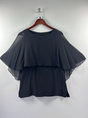 Doncaster Collection 100% Silk Black Sleeveless Blouse XS 2